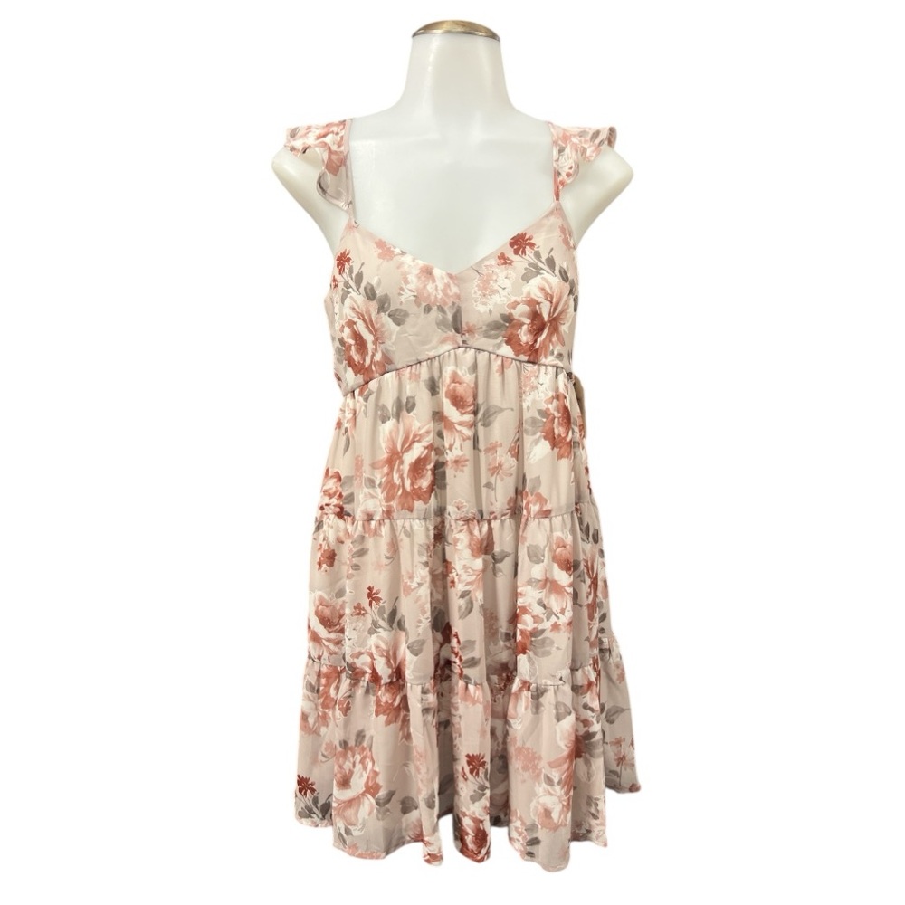 Altar'd State Women’s Tiered Floral Whimsy Fairy Romantic Mini Babydoll Dress XS